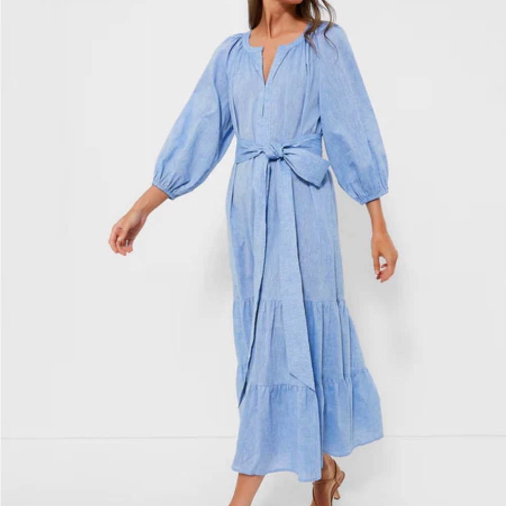 Tuckernuck Blue Long Sleeve Maxi Dress